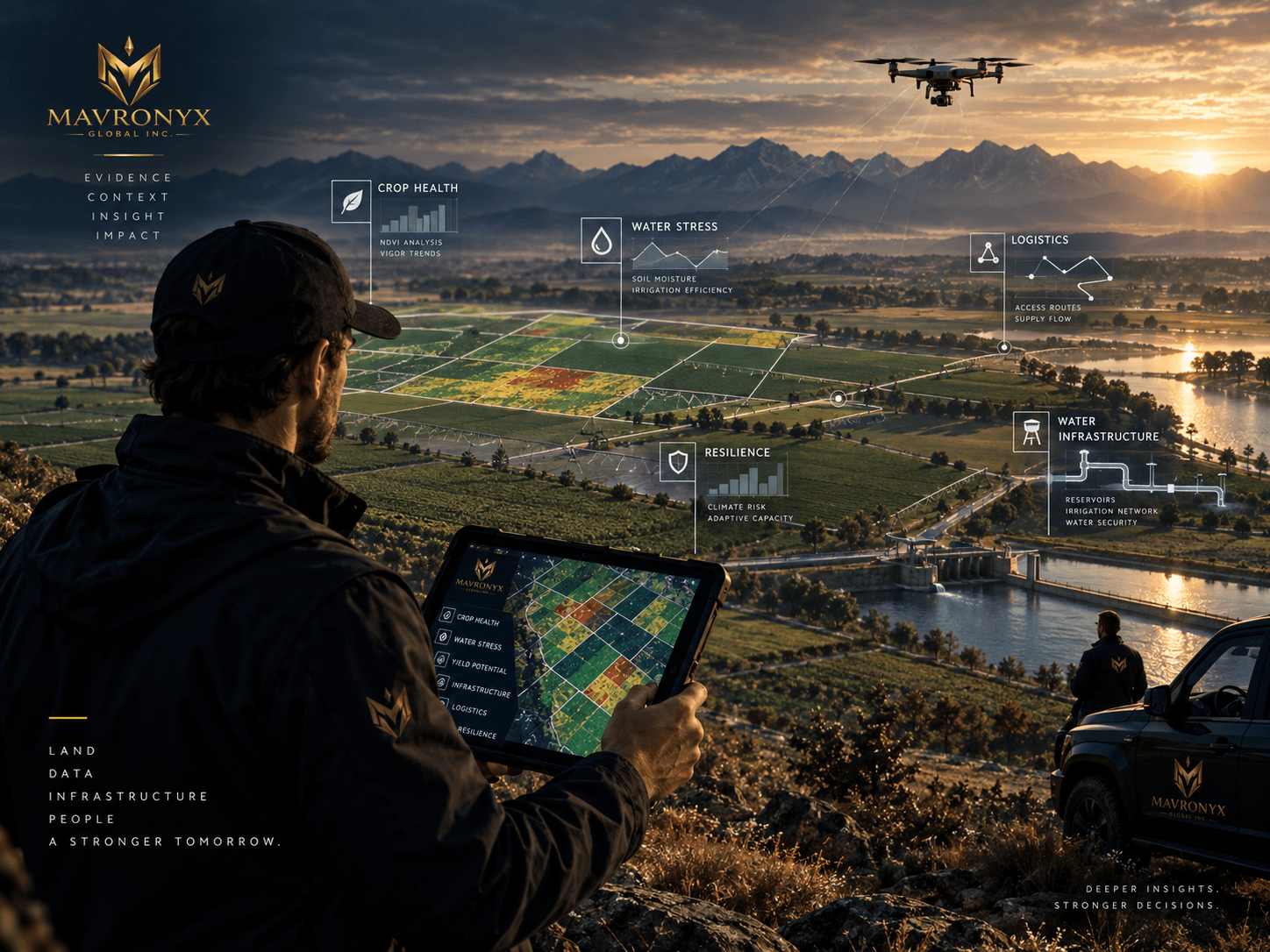Strategic systems mapping across land, infrastructure, sensing, industry, and resilience